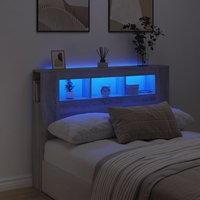 Berkfield Home LED Headboard Grey Sonoma 140x18.5x103.5 cm Engineered Wood