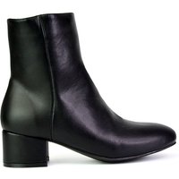 XY London Women's 'Nolan' Mid Block Heel Ankle Boots With Inside Zip in Black | Size: 4