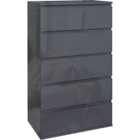 HOMCOM Bedroom Chest of Drawers, Modern Drawers Dresser, Drawer Unit in Grey