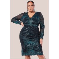 Plus Scalloped Hem Starburst Midi Dress
