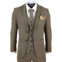3 Piece Tweed Check Vintage Retro Suit 36R