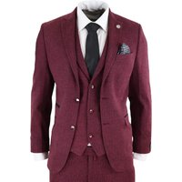 3 Piece Herringbone Wool Tweed Retro Suit 40R