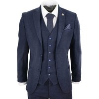 3 Piece Wool Tweed Vintage Retro Suit 46R