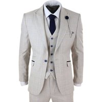3 Piece Check Tweed Herringbone Vintage Classic Suit 36R