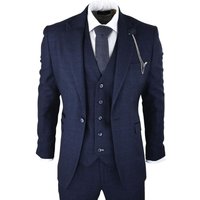 3 Piece Check Tweed Retro Classic Suit 44R