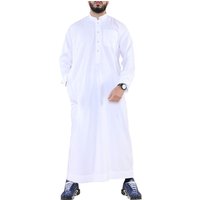 Thobe Jubba Saudi Islamic Eid Cotton Kaftan Jubbah Umrah Robe
