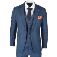 3 Piece Suit Prince Wales Check Classic Light Tailored Fit Modern 44R