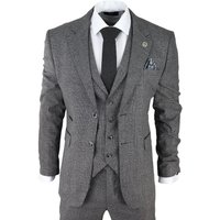 3 Piece Suit Prince Wales Check Classic Tailored Fit Wedding Suit 42R