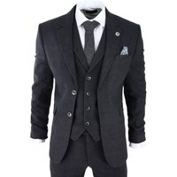 3 Piece Tweed Suit Peaky Blinders 1920s Gatsby Classic Tailored Fit True 38R