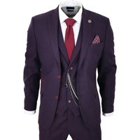 3 Piece Tweed Suit Check Peaky Blinders Classic 1920 Gatsby 40R