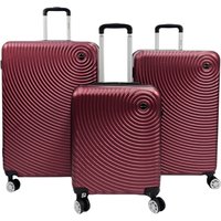 Eagles Hard Shell Suitcase 8 Wheel Luggage Case Travel Bag in Burgundy | Size: Medium