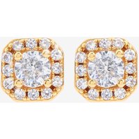 7mm Iced Cluster Stud Earrings Metallic