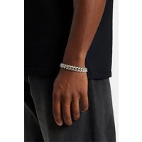 Cernucci Men's 12mm Iced Cuban Link Bracelet in Metallic Silver | Size: 7 inches