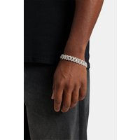 14mm Iced Prong Link Bracelet Metallic