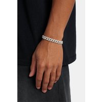 8mm Iced Cuban Bracelet Metallic inches