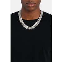 Cernucci Men's 19mm Prong Cuban Chain in Metallic Silver | Size: 18 inches