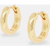 Pyramid Hoop Earrings 12mm Metallic Silver