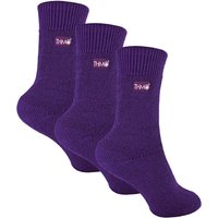 THMO Women's 3 Pairs Lined Thermal Socks in Purple | Size: 9-12