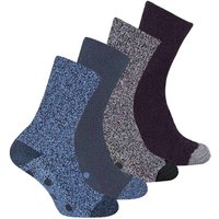 Sock Snob Men's 4 Pack Cosy Soft Fluffy Slipper Bed Socks with Grips in Grey | Size: 6-11