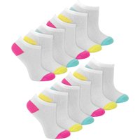 Sock Snob Women's 12 Pack Low Cut White Trainer Socks with Contrast Heel & Toe | Size: 4-6