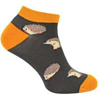 Mr Heron Men's 1 Pack Animal Themed Bamboo Trainer Socks in Mid Grey | Size: 6-11