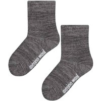 Steven Girl's Warm Merino Wool Thermal Knitted Ribbed Socks for Winter in Charcoal | Size: 7-10 Years