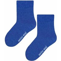 Steven Girl's Warm Merino Wool Thermal Knitted Ribbed Socks for Winter in Blue | Size: 3-4 Years