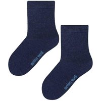 Steven Girl's Warm Merino Wool Thermal Knitted Ribbed Socks for Winter in Navy | Size: 3-4 Years