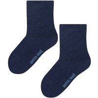 Steven Girl's Warm Merino Wool Thermal Knitted Ribbed Socks for Winter in Navy | Size: 5-6 Years
