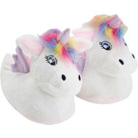 Slipper Snob Girl's White Unicorn Plush Slippers Gift for Christmas | Size: Infant 13-1