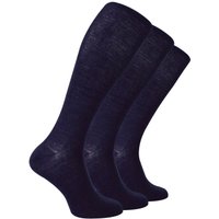 Steven Men's 3 Pairs Knee High Soft Breathable Merino Wool Socks in Navy | Size: 9-11