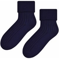Steven Women's Wool Bed Socks Luxurious Super Soft Cosy Lounge Sleep Socks in Navy | Size: 3-5