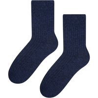 Steven Women's Knitted Design Wool Dress Socks for Winter in Navy | Size: 3-5