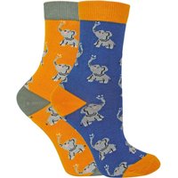2 Pack Animal Pattern Soft Breathable Bamboo Socks Burnt