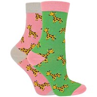 2 Pack Animal Pattern Soft Breathable Bamboo Socks