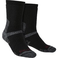 Bridgedale Men's Outdoor Heavyweight Merino Wool Knee High Socks in Black | Size: 12-14