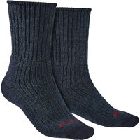 Bridgedale Men's Hiking Walking Midweight Merino Wool Cushioned Boot Socks in Navy | Size: 12-14