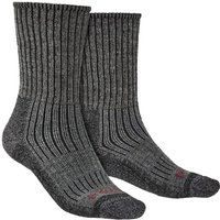 Bridgedale Men's Hiking Walking Midweight Merino Wool Cushioned Boot Socks in Grey | Size: 6-8