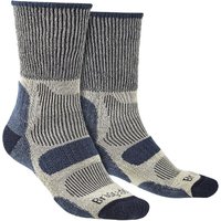 Bridgedale Men's Hiking Lightweight Cotton Cool Cushioned Boot Socks in Navy | Size: 6-8