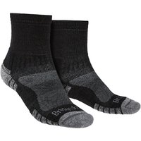Bridgedale Men's Hiking Lightweight Merino Wool Performance 3/4 Crew Socks in Black | Size: 12-14
