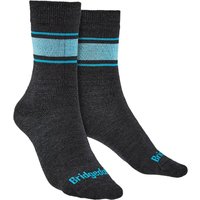 Bridgedale Women's Liner Base Layer Merino Wool Performance Boot Socks in Grey | Size: 7-8
