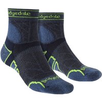 Bridgedale Men's Trail Running Lightweight T2 Merino Wool Sport 3/4 Crew Socks in Blue | Size: 12-14