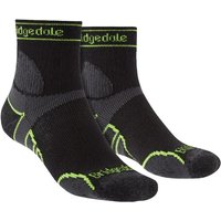 Bridgedale Men's Trail Running Lightweight T2 Merino Wool Sport 3/4 Crew Socks in Black | Size: 12-14