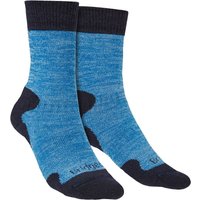 Bridgedale Women's Explorer Heavyweight Merino Wool Cushioned Boot Socks in Blue | Size: 7-8
