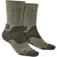 Bridgedale Men's Hiking Midweight Merino Wool Performance Boot Socks in Green | Size: 9-11