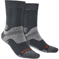 Bridgedale Men's Hiking Midweight Merino Wool Performance Boot Socks in Grey | Size: 12-14