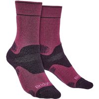 Bridgedale Women's Hiking Midweight Merino Wool Performance Boot Socks in Pink | Size: 3-4.5