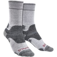Bridgedale Women's Hiking Midweight Merino Wool Performance Boot Socks in Grey | Size: 7-8