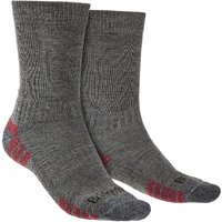 Bridgedale Men's Hiking Lightweight Merino Wool Performance Boot Socks in Grey | Size: 9-11