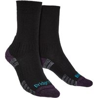 Bridgedale Women's Hiking Lightweight Merino Wool Performance Boot Socks in Black | Size: 5-6